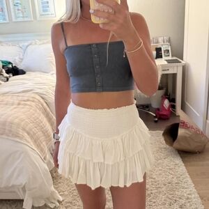 Elegant White Ruffled Skirt
